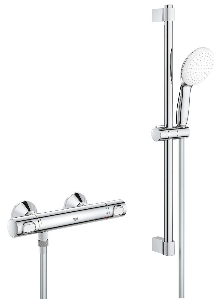 Grohtherm 500 douche avec ensemble Tempesta 110 1 jet 8l barre 600 Chromé Réf. 34808001