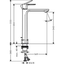 Mitigeur lavabo REBRIS S 240 CoolStart pour vasque à poser avec tirette et vidage Chromé : Réf : 72580000