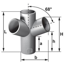 Embranchement Culotte double d'équerre SMU Plus à 68° en fonte diamètre nominal 100-100mm Réf. 155386 PAM