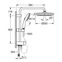 Tempesta 250 Colonne de douche 9,5l barre 900 avec inverseur Chromé Réf. 26675001