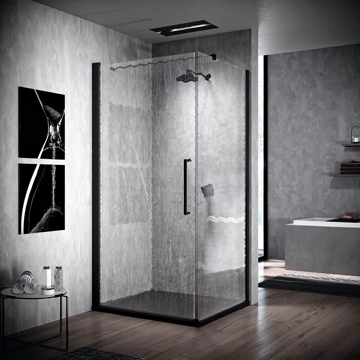 Portes de douche battante Young G 79 extensibilité 79-81Cm verre trempé transparent profilés silver Réf : Y2G79-1B