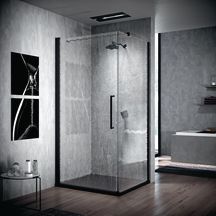 Portes de douche battante Young G 79 extensibilité 79-81Cm verre trempé transparent profilés silver Réf : Y2G79-1B