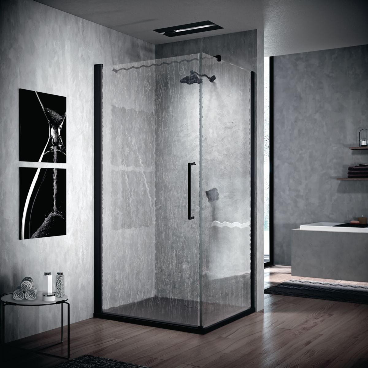 Portes de douche battante Young G 79 extensibilité 79-81Cm verre trempé transparent profilés silver Réf : Y2G79-1B