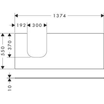 hansgrohe Xevolos E Plan stratifié 1370/550 percé à gauche pour lavabo Xevolos E 500/480, Blanc mat