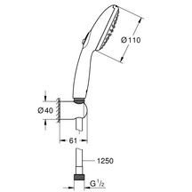 Ensemble de douche 2 jets 8 l avec support mural Tempesta 110 Chromé Réf. 26164003