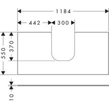 hansgrohe Xevolos E Plan stratifié 1180/550 percé au centre pour lavabo Xevolos E 500/480 et 600/480, Gris mat