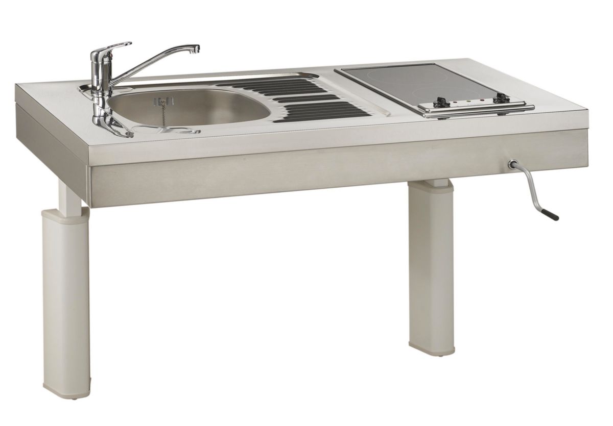 Console réglable KHK avec évier cuisinette CPBH 1 cuve  1200 vitro