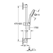 Ensemble de douche 3 jets 8l barre 600 mm et tablette Tempesta Cube 110 Chromé Réf. 27576003