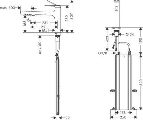 hansgrohe Zesis M33 Mitigeur de cuisine 160, douchette extractible, 2jet, sBox, Chrome