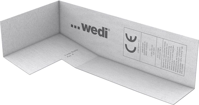 wedi Tools Angle d'étanchéité de pente pour Fundo Riolito & RioLigno, en format 226x110x66,75mm, côté gauche