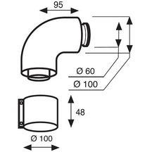 Coude 90° condensation 60 / 100 A2032900 Réf. 0020257009