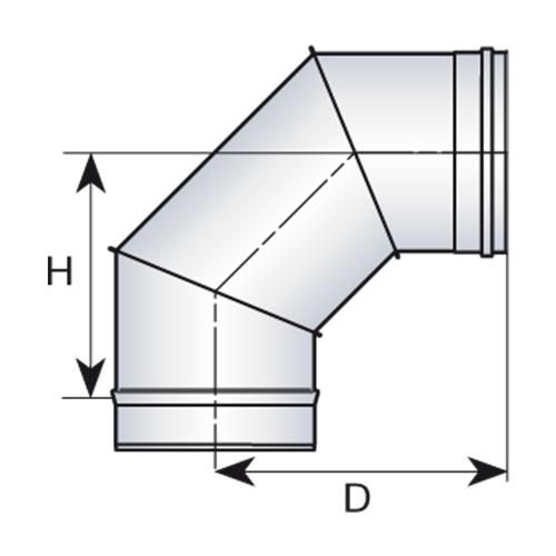 Coude 90° CONDENSOR diamètre 150 mm EC 90 150 CD Réf. 44150031/9999