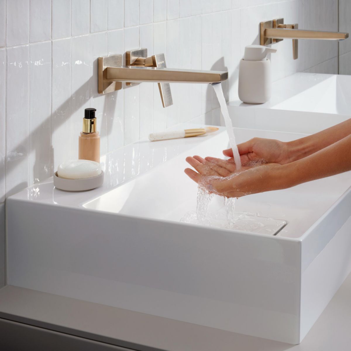 hansgrohe Xevolos E Lavabo à poser 600/480 sans trop plein ni trou pour robinet, SmartClean, Blanc