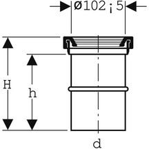 Manchon de raccordement Geberit avec manchette et joint torique: d=110mm
