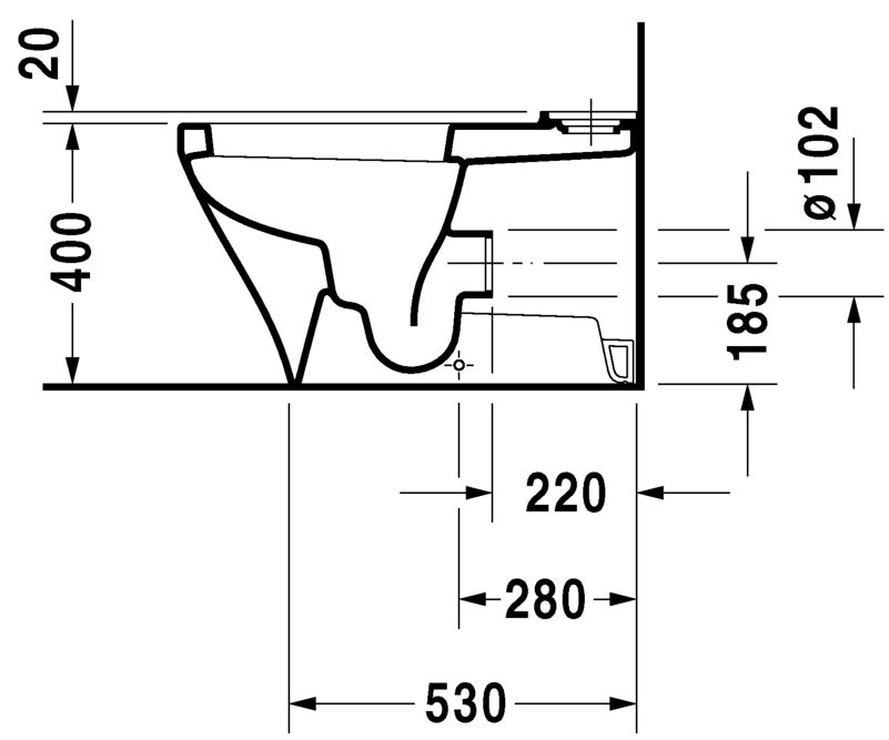 Cuvette vario 72cm Durastyle blanc réf. 2156090000