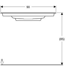 Lavabo pour meuble Geberit ONE sortie horizontale, compact, 90x40cm, sans trou de robinetterie, trop-plein dissimulé, blanc, KeraTect, chromé brillant Réf. 500.395.01.1