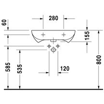 Lavabo 600mm D-code Vital blanc réf. 2312600000