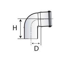 Elément de coude 90° DUALIS FLEXCONDENS pour chaudière gaz ou fioul diamètre 80 EC9080PPA Réf. 27080531/0