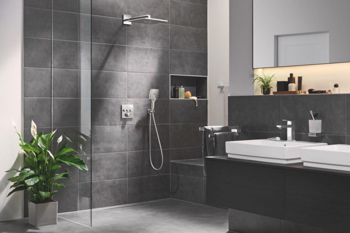 Pack douche encastrée Rainshower SmartActive 310 Cube Chromé Grohtherm SmartControl Réf. 34864000