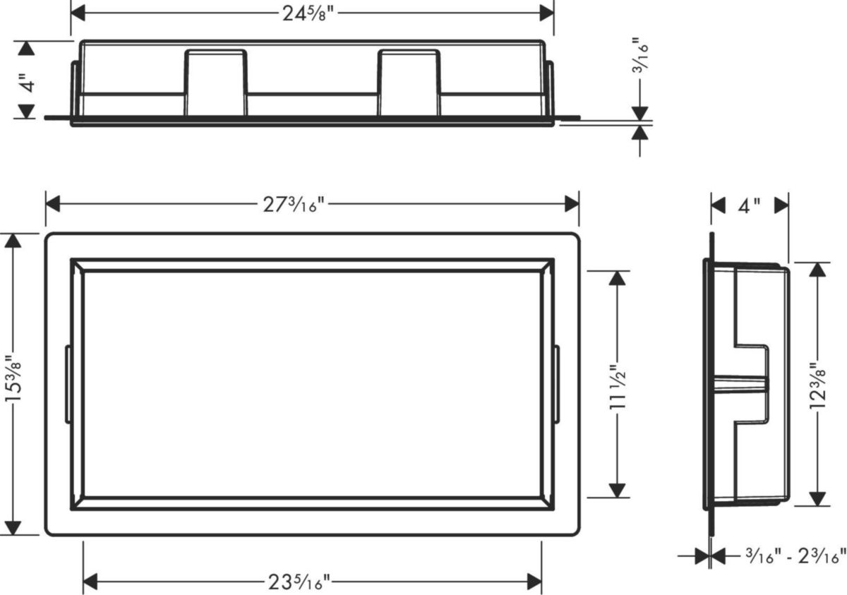 hansgrohe XtraStoris Original Niche murale 300/600/100 avec cadre intégré, Blanc mat