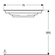 Lavabo pour meuble Geberit ONE sortie horizontale, compact, 75x40cm, sans trou de robinetterie, trop-plein dissimulé, blanc, KeraTect, chromé brillant Réf. 500.391.01.1