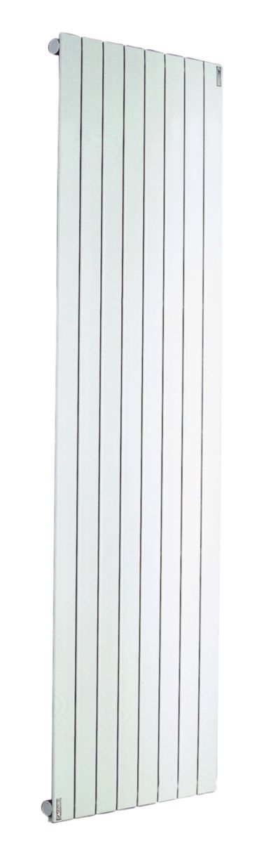 Radiateur eau chaude Acova Fassane Prem's vertical simple, 628 W (dT50), Haut. 2000 mm, Larg. 296 mm, 4 éléments, racc. 4orifices par le bas, entraxe 50mm centré&excentré, A/R réversible, appareil rév. Haut/Bas, Blanc RAL 9016 Réf. SHX-200-029