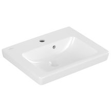 Lave-mains SUBWAY 2.0 pour robinetterie monotrou, trou de robinetterie percé avec trop-plein 500 x 400 mm blanc ceramicplus Réf. 7315F0R1