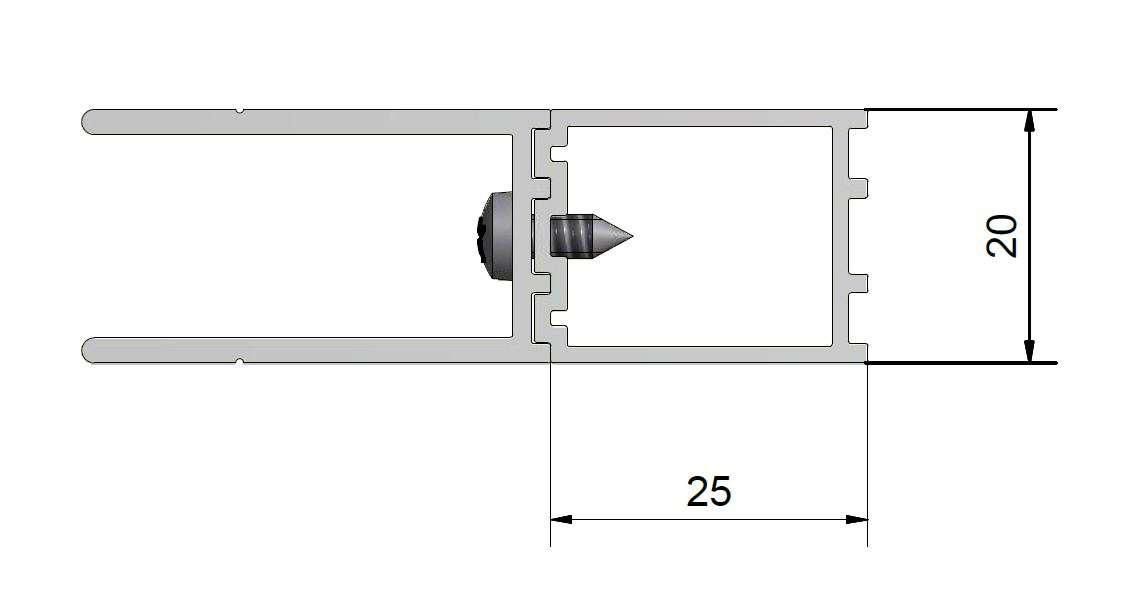 Profilé d'élargissement, Série CARIBA, CIEL22000VE, hauteur 200 cm, Argent poli Réf : 1403040260