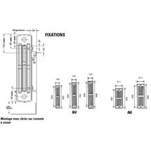 Radiateur en fonte horizontal DUNE modèle D 4 puissance 101 watts hauteur 700 mm largeur 60 mm profondeur 144 mm Réf. C1B700400