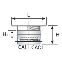 Chapeau aspirateur THERMINOX TI, diamètre 150 mm, tous combustibles CAI 150 TZ Réf. 21150037/9999