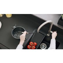 hansgrohe Talis M54 Mitigeur de cuisine 210, avec douchette extractible 2 jets, Aspect acier inox