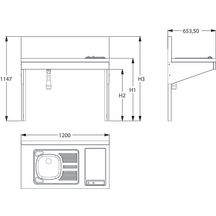 Console fixe FCT 1200 inox 18/10