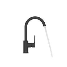 Mitigeur de lavabo 210  Rebris S avec bec orientable, tirette et vidage Noir mat Réf. 72536670