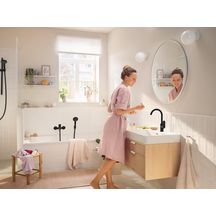 Mitigeur de lavabo 210  Rebris S avec bec orientable, tirette et vidage Noir mat Réf. 72536670