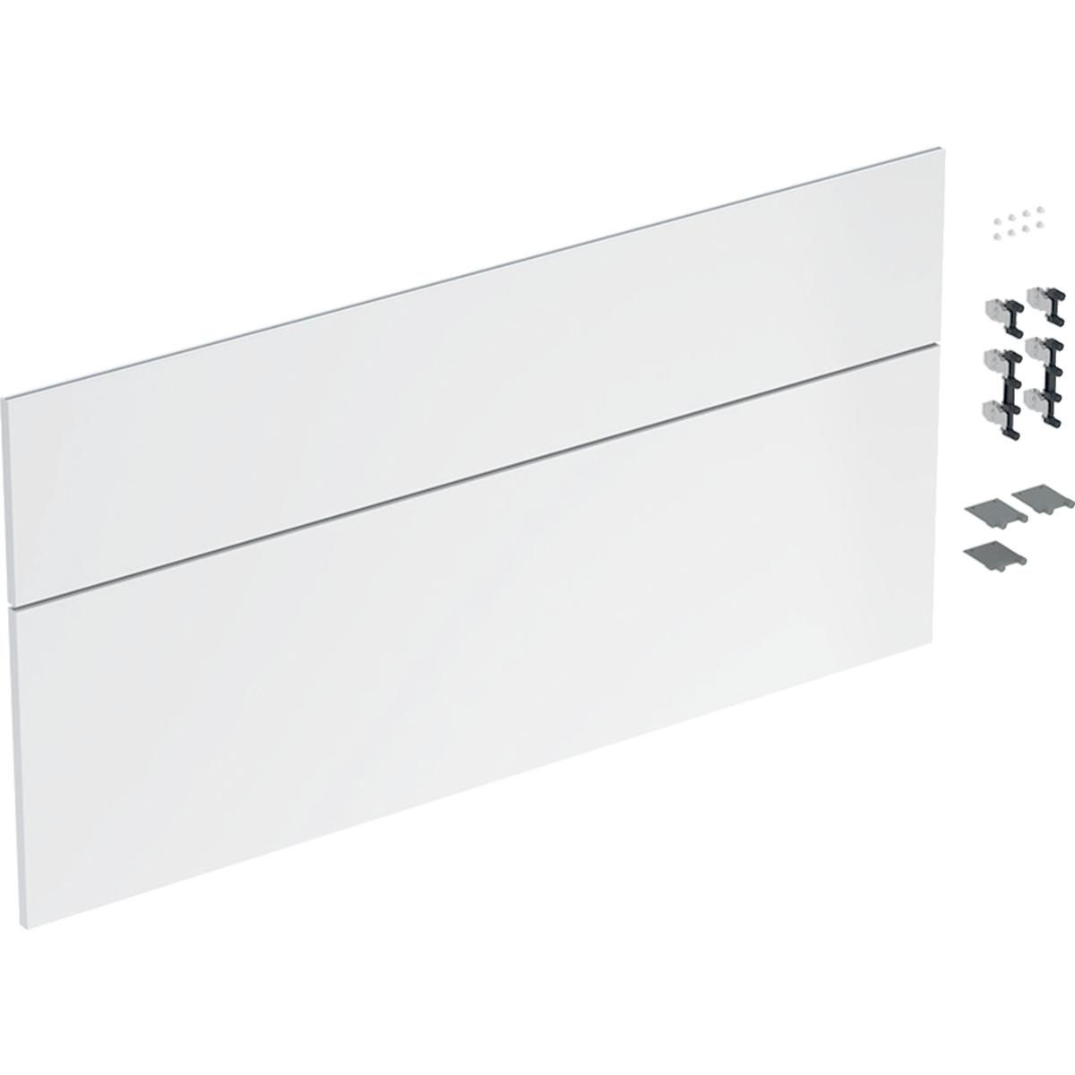 Kit de façades de tiroir Geberit iCon pour meuble bas pour lavabo, avec deux tiroirs: Largeur de lavabo=120cm, blanc / laqué très brillant