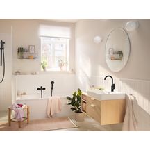 Mitigeur de lavabo 210  Rebris S avec bec orientable, tirette et vidage Noir mat Réf. 72536670