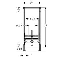 Bâti-support DUOFIX pour bidet, 11cm, universel B 50cm T 10cm Réf. 111.510.00.1