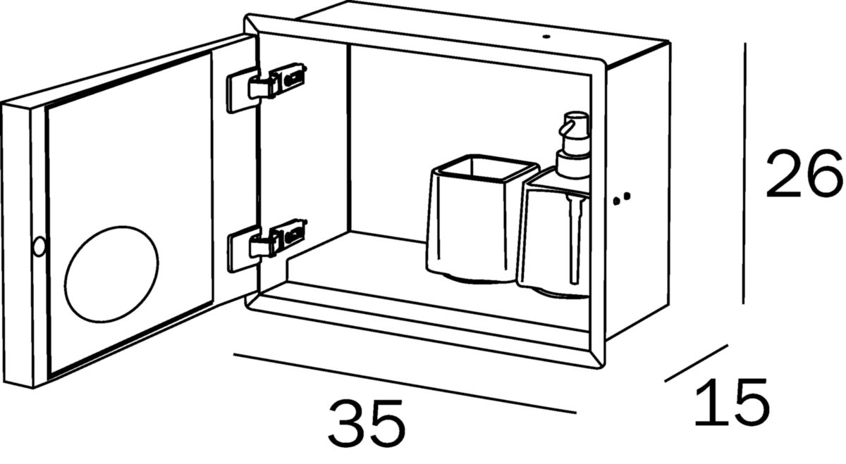 Module à encastrer My Secret avec porte verre et distributeur de savon liquide laqué mat terra di luna Réf. A80750TL