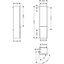 hansgrohe Xelu Q Colonne 400/350 Chêne clair naturel, charnière de porte gauche, Finition de la poignée: Chrome