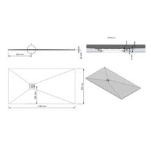 Receveur Alterna Daily'O 170x90cm ardoise blanc