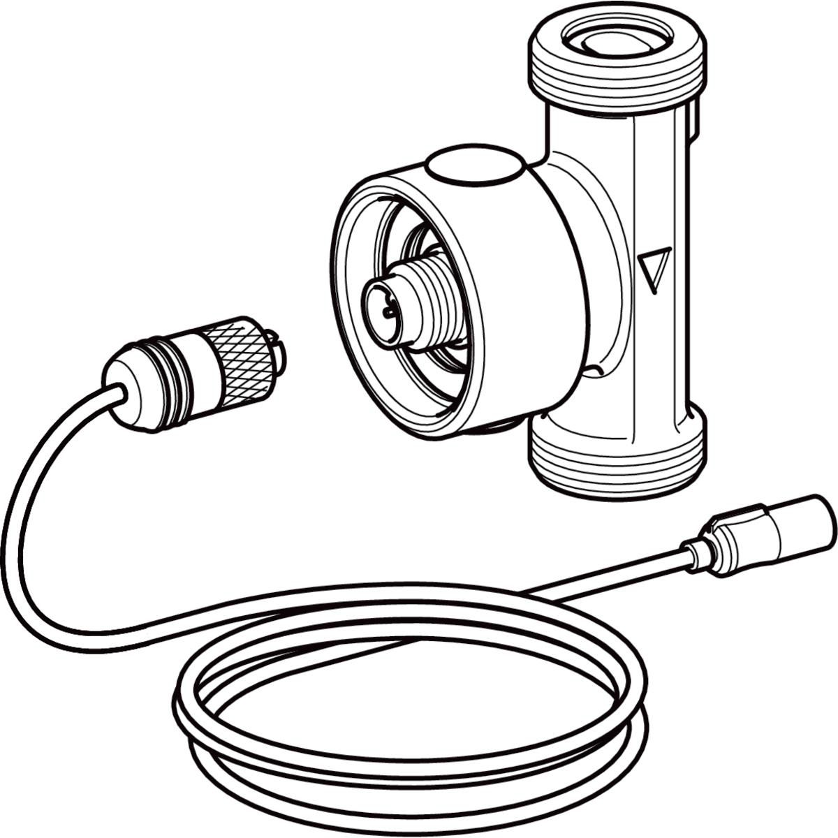 Capteur de température et de débit volumique Geberit pour rinçage forcé hygiénique: DNV=10, G=3/4"