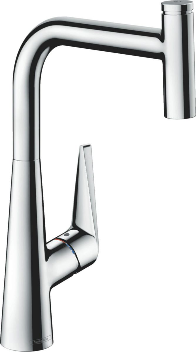 hansgrohe Talis Select M51 Mitigeur de cuisine 300, avec douchette extractible 1 jet, Aspect acier inox