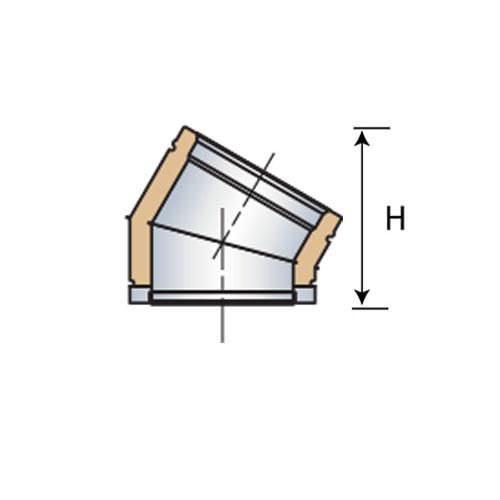 Coude 30° THERMINOX ZI, diamètre 150 mm, Spécial Gaz EC 30 150 ZI Réf. 23150011/9999