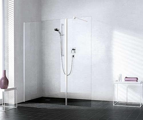 WALK-in-Shower XB élément fixe en prolongement, stabilisation murale pour combinaison avec XB WIW, WALK-IN-SHOWER XB, largeur 600 mm, hauteur 2000 mm, Profilé Argent POLI, Verre clair traité anticalcaire Réf. XBWIH06020VPR