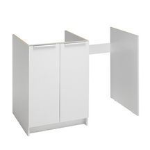 Meuble bas CLASSIK 120 cm 2 portes avec niche pour réfrigérateur 55 cm