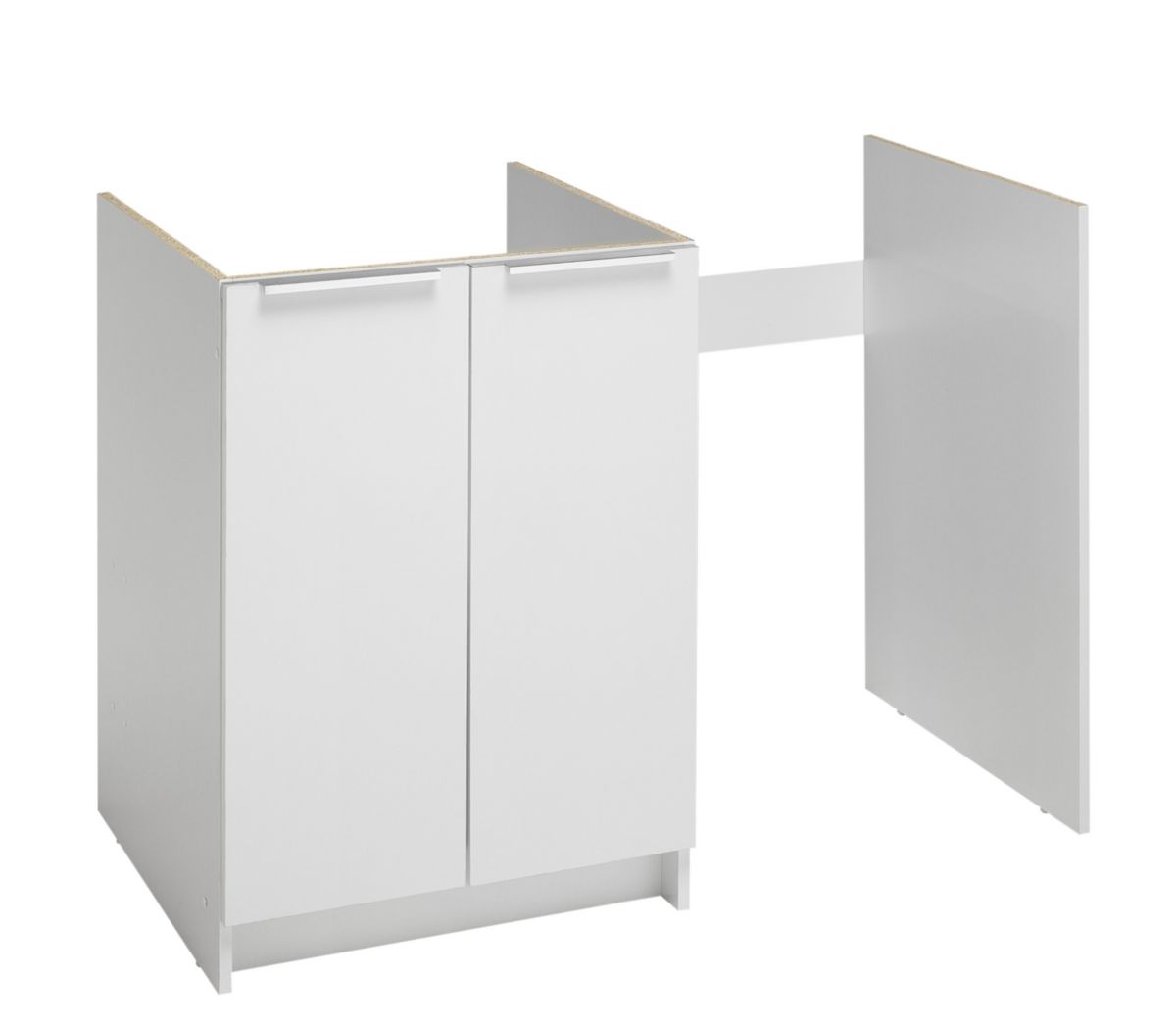 Meuble bas CLASSIK 120 cm 2 portes avec niche pour réfrigérateur 55 cm