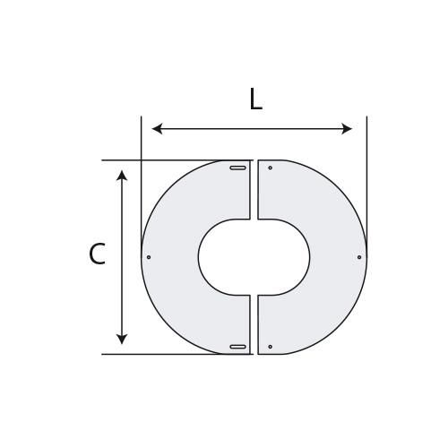 Plaque de propreté PGI, pente 0 - 10°, diamètre 80 / 130 mm PPI 0 / 10° 80PGI Réf. 37080425/9999