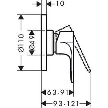 Set de finition  Rebris S pour mitigeur douche encastré Chromé Réf. 72649000