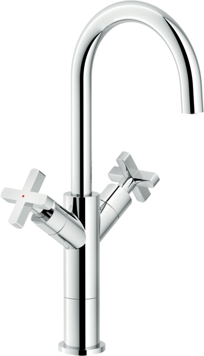 Mélangeur de lavabo Lira - corps mi-haut - finition chrome Réf. LR116258/2CR