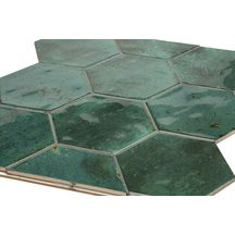 Grès cérame émaillé Barwolf Loft Emerald green brillant hexagone 17,3 x 15 cm KE-22110